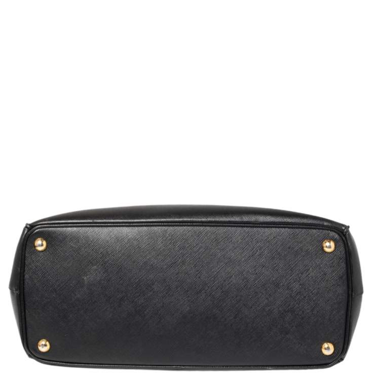 Pre Owned Prada Black Saffiano Lux Leather Medium Galleria Tote