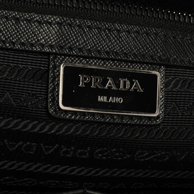 Pre Owned Prada Black Nylon and Leather Briefcase