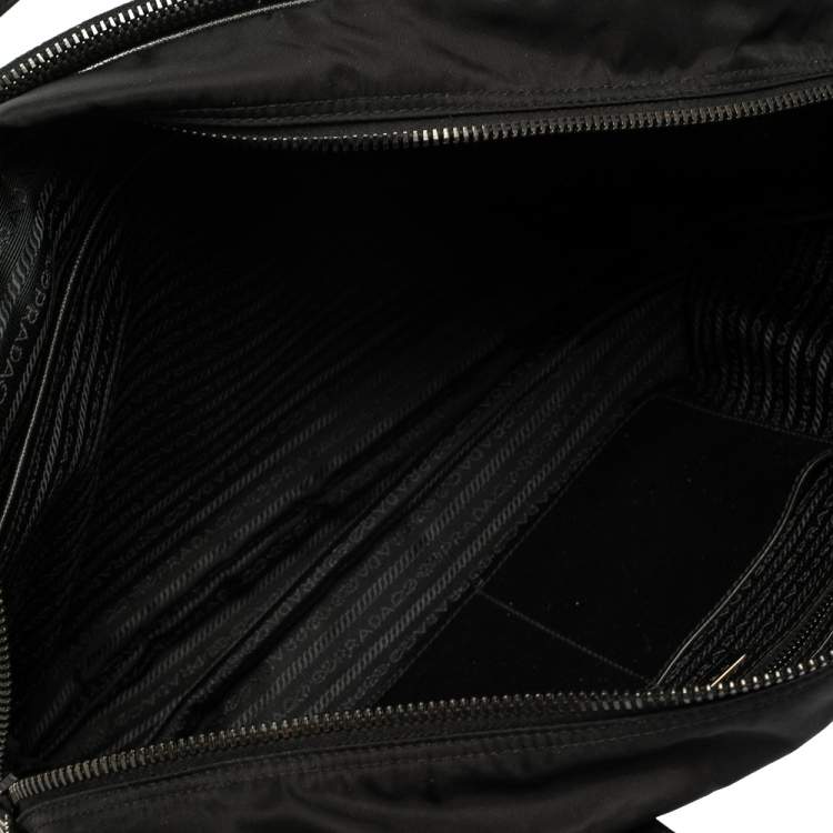 Pre Owned Prada Black Nylon and Leather Briefcase