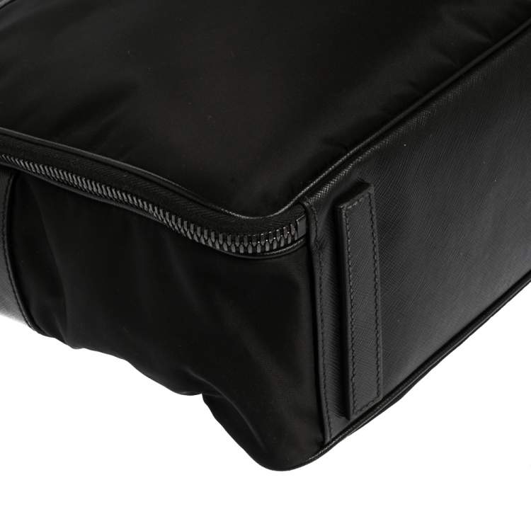 Pre Owned Prada Black Nylon and Leather Briefcase