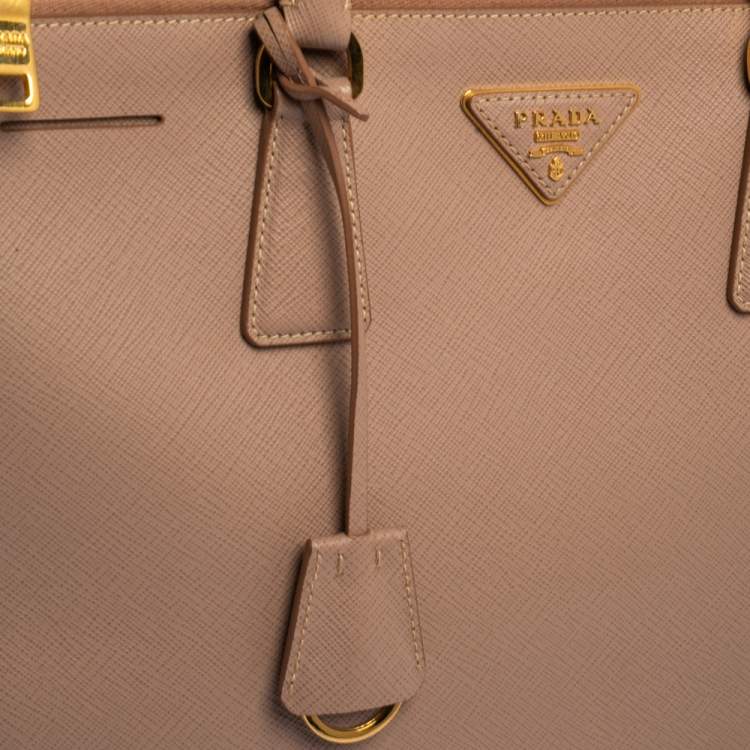 Pre Owned Prada  Cameo Saffiano Lux Leather Large Galleria Tote