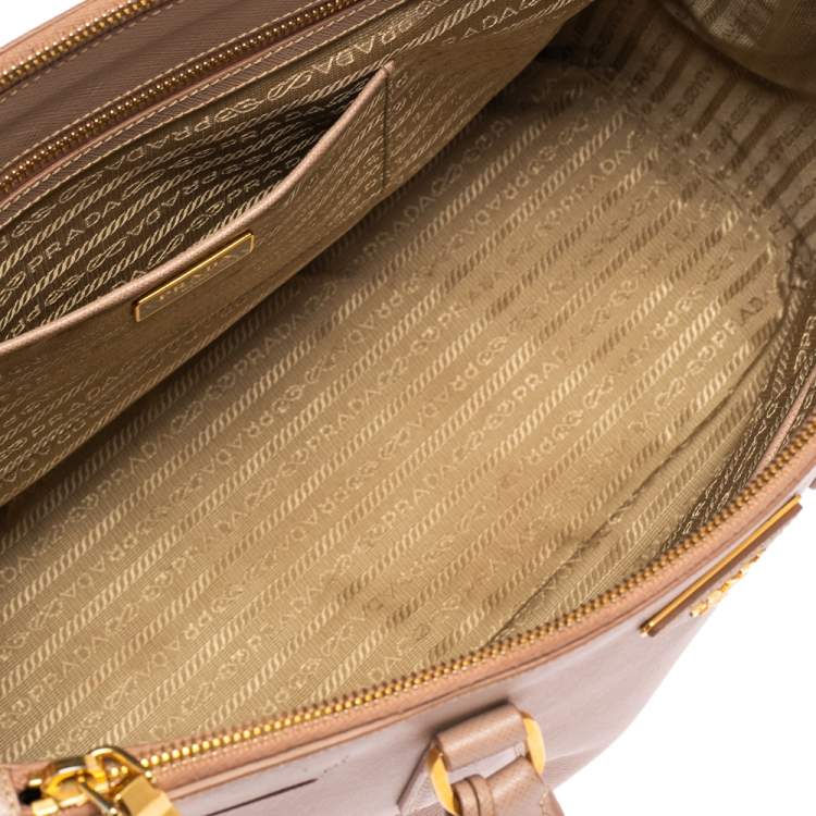 Pre Owned Prada  Cameo Saffiano Lux Leather Large Galleria Tote