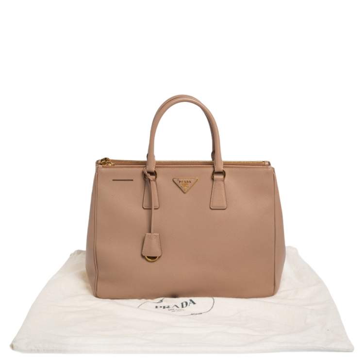 Pre Owned Prada  Cameo Saffiano Lux Leather Large Galleria Tote