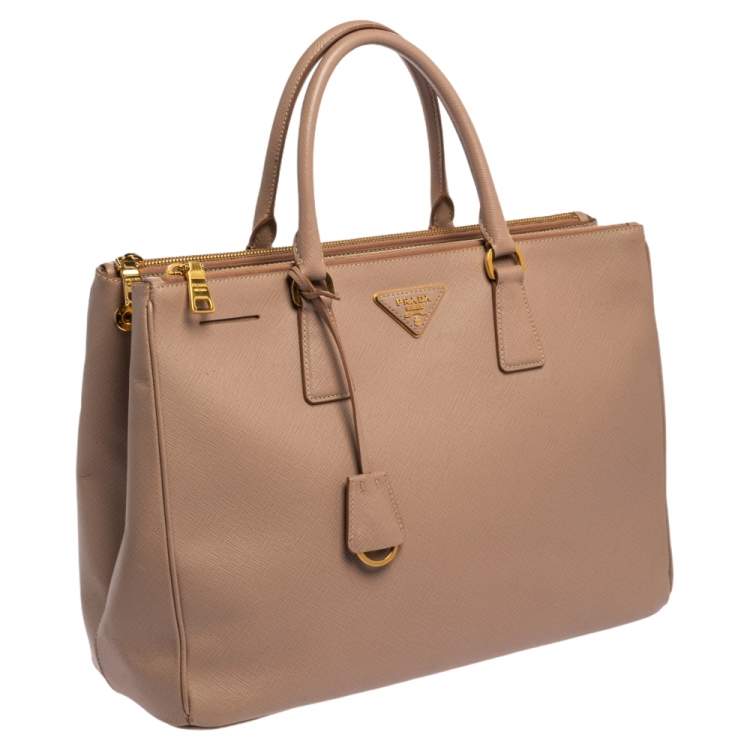 Pre Owned Prada  Cameo Saffiano Lux Leather Large Galleria Tote