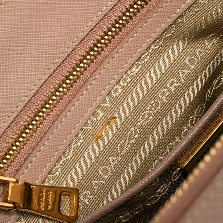 Pre Owned Prada Dusty Pink Saffiano Lux Leather Medium Galleria Tote