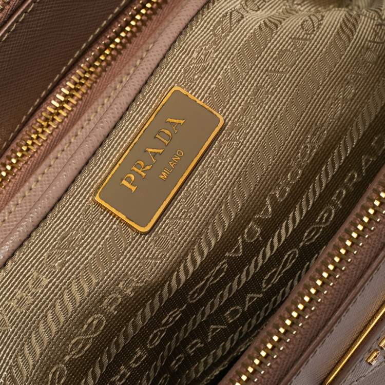 Pre Owned Prada Dusty Pink Saffiano Lux Leather Medium Galleria Tote