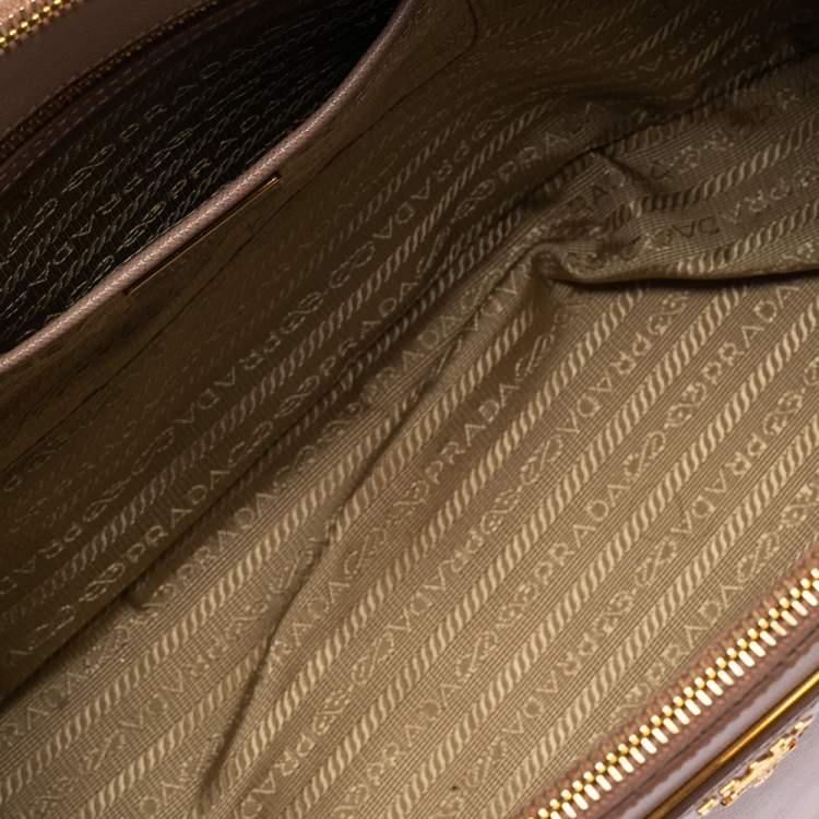 Pre Owned Prada Dusty Pink Saffiano Lux Leather Medium Galleria Tote