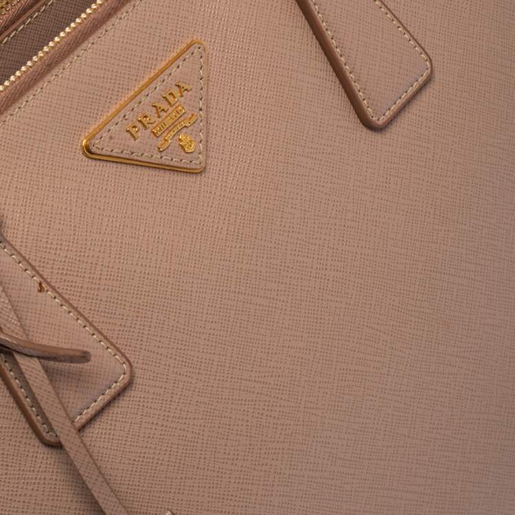 Pre Owned Prada Dusty Pink Saffiano Lux Leather Medium Galleria Tote