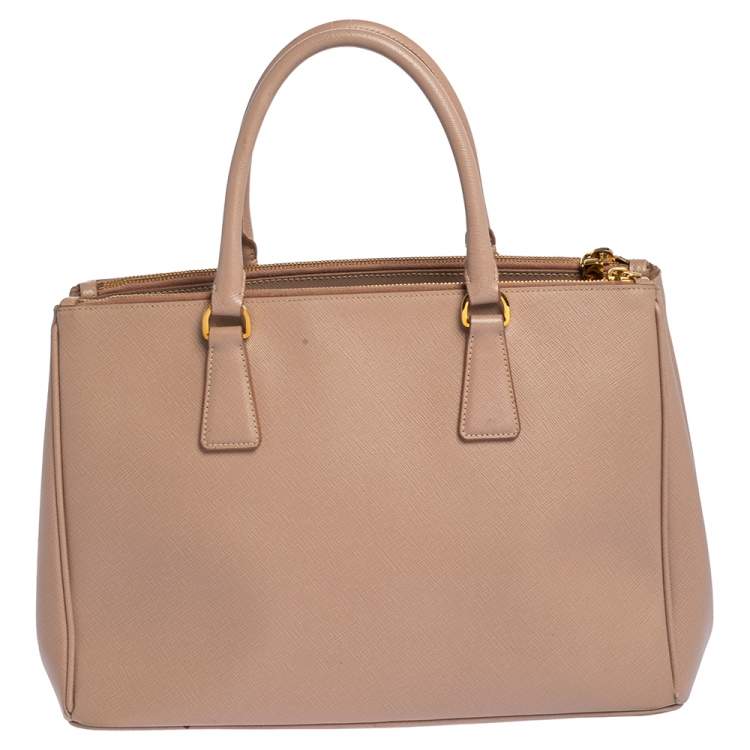 Pre Owned Prada Dusty Pink Saffiano Lux Leather Medium Galleria Tote