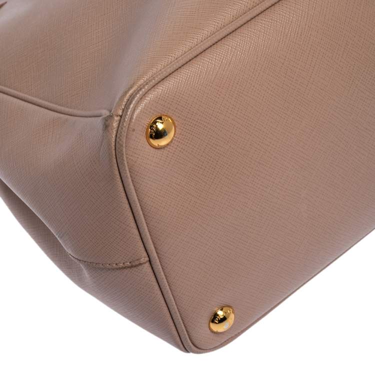 Pre Owned Prada Dusty Pink Saffiano Lux Leather Medium Galleria Tote