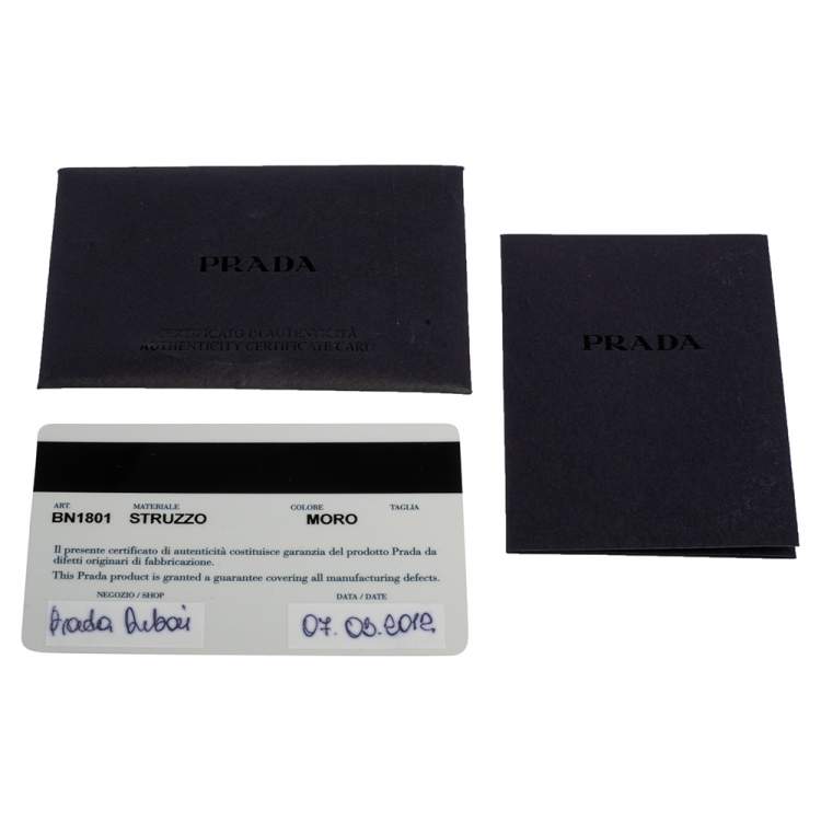 Pre Owned Prada Dark Brown Ostrich Small Galleria Tote