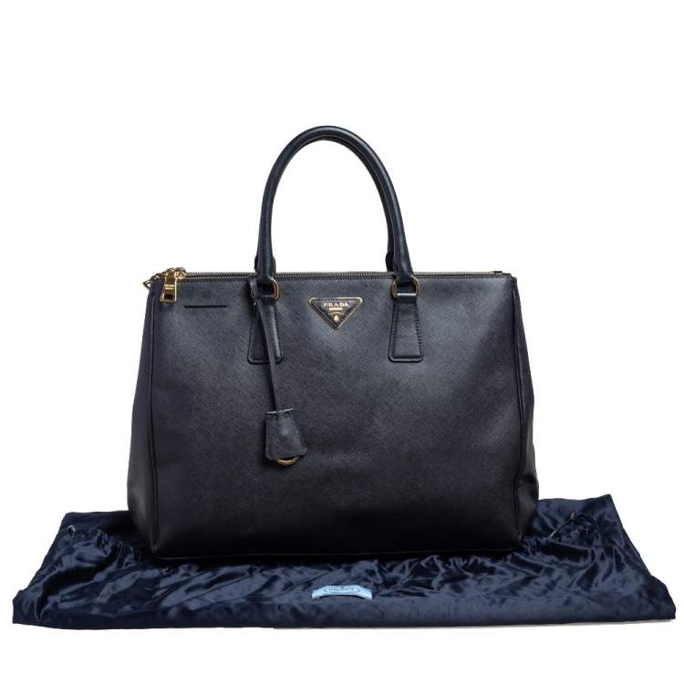 Pre Owned Prada Black Saffiano Lux Leather Large Galleria Tote