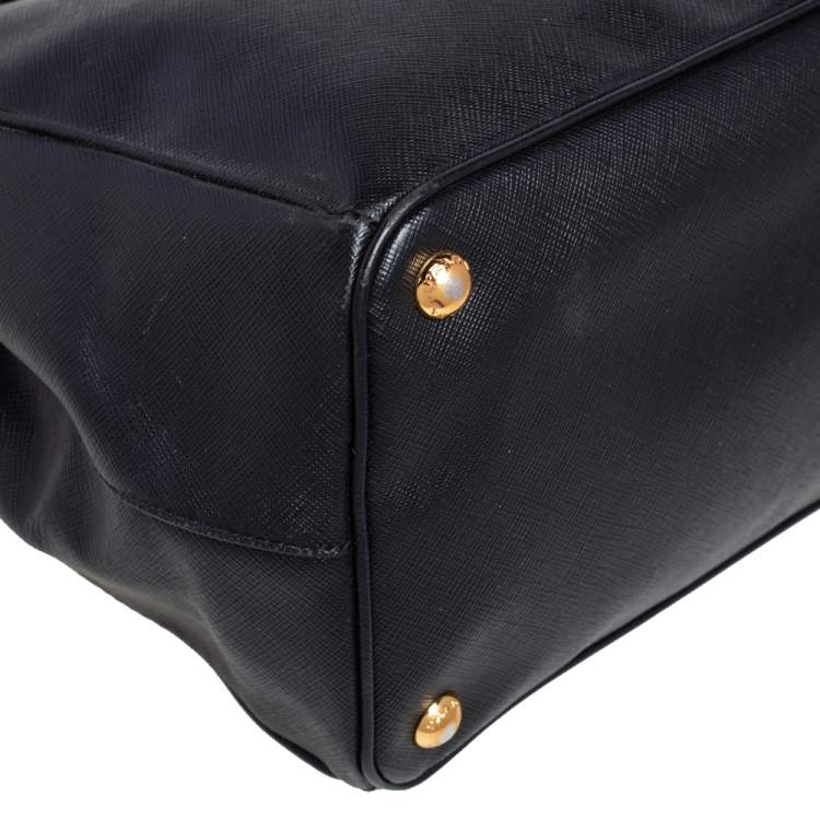 Pre Owned Prada Black Saffiano Lux Leather Large Galleria Tote