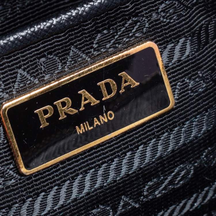 Pre Owned Prada Black Saffiano Lux Leather Large Galleria Tote