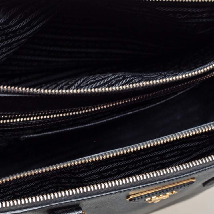 Pre Owned Prada Black Saffiano Lux Leather Large Galleria Tote