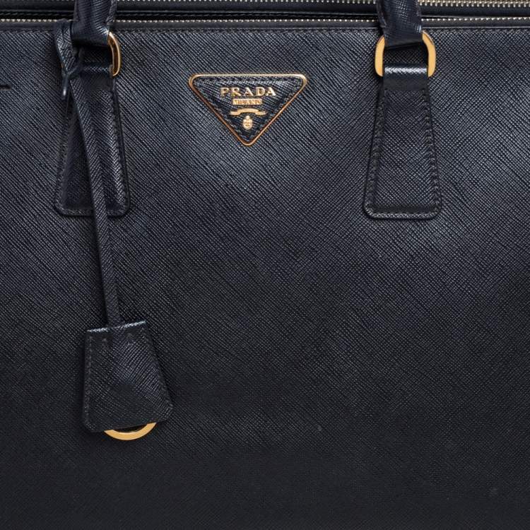 Pre Owned Prada Black Saffiano Lux Leather Large Galleria Tote