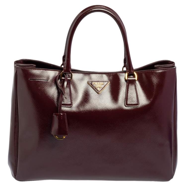Prada Tessuto Saffiano Tote Bag - Burgundy Totes, Handbags