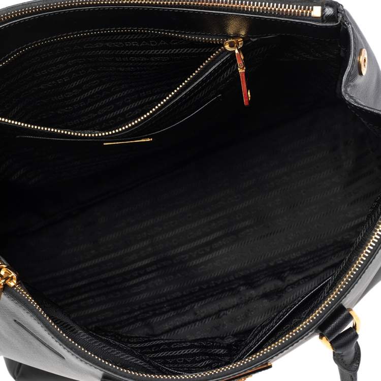 Pre Owned Prada Black Saffiano Lux Leather Large Galleria Tote