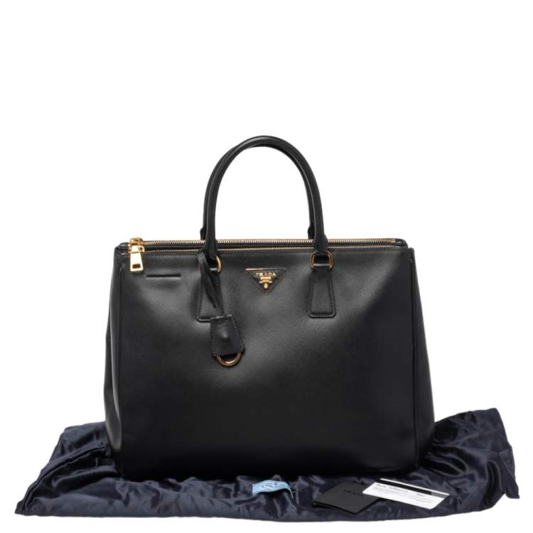 Pre Owned Prada Black Saffiano Lux Leather Large Galleria Tote