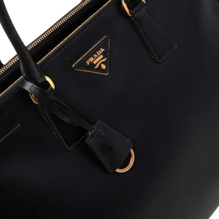 Pre Owned Prada Black Saffiano Lux Leather Large Galleria Tote