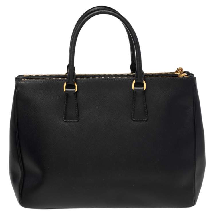 Pre Owned Prada Black Saffiano Lux Leather Large Galleria Tote