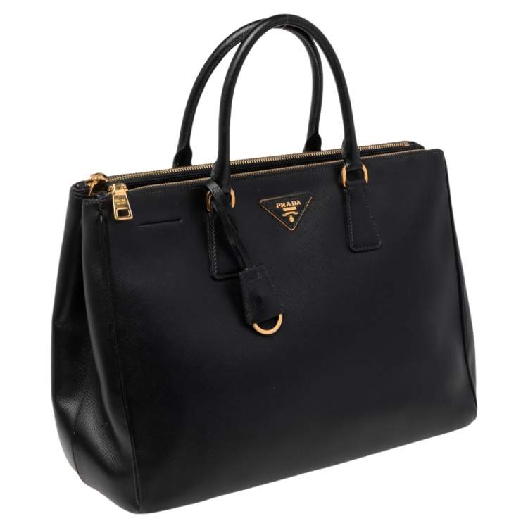 Pre Owned Prada Black Saffiano Lux Leather Large Galleria Tote