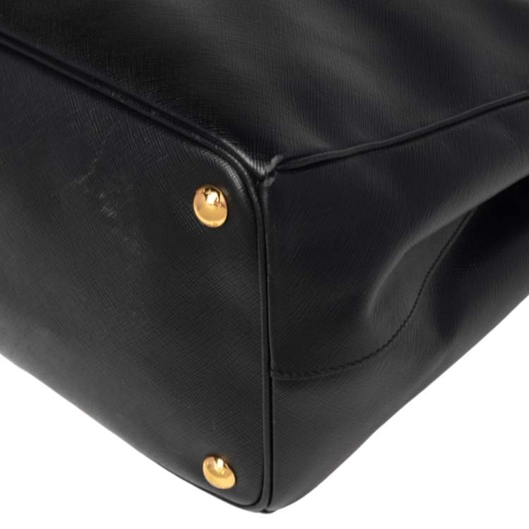 Pre Owned Prada Black Saffiano Lux Leather Large Galleria Tote