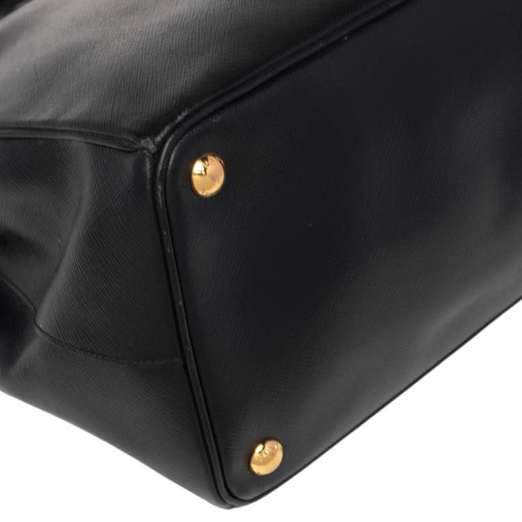 Pre Owned Prada Black Saffiano Lux Leather Large Galleria Tote