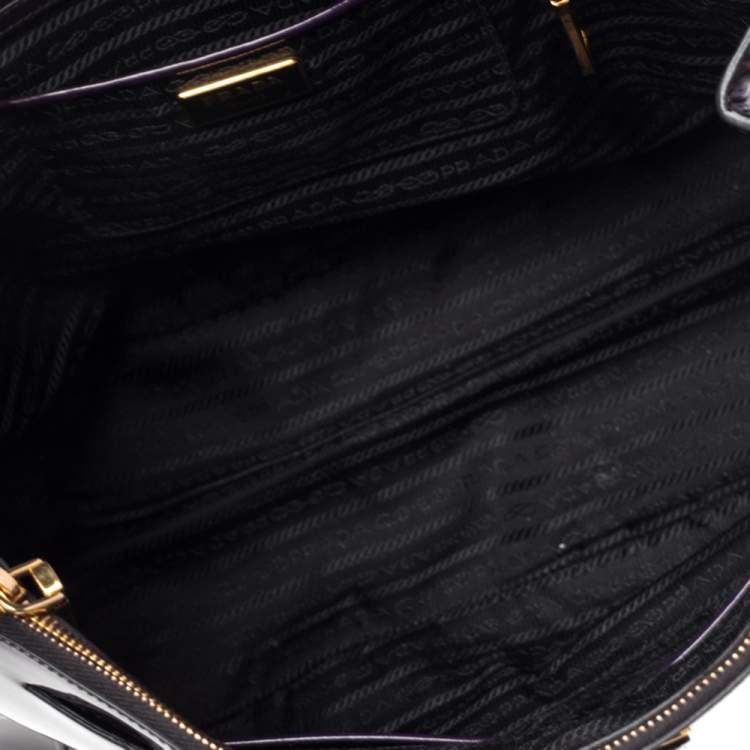Pre Owned Prada Purple Spazzolato Leather Large Galleria Tote