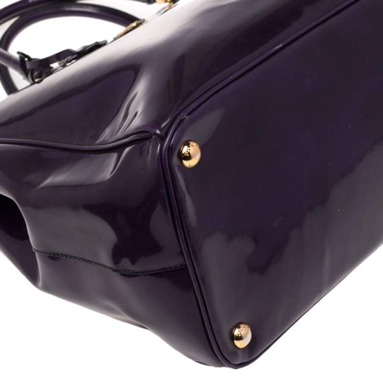 Pre Owned Prada Purple Spazzolato Leather Large Galleria Tote