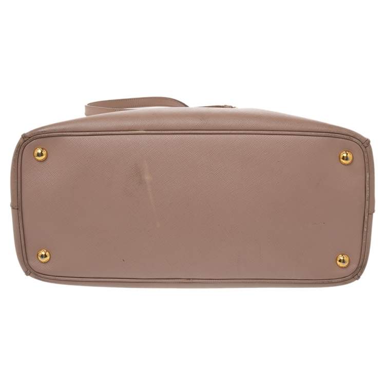 Pre Owned Prada Dusty Pink Saffiano Lux Leather Medium Galleria Tote