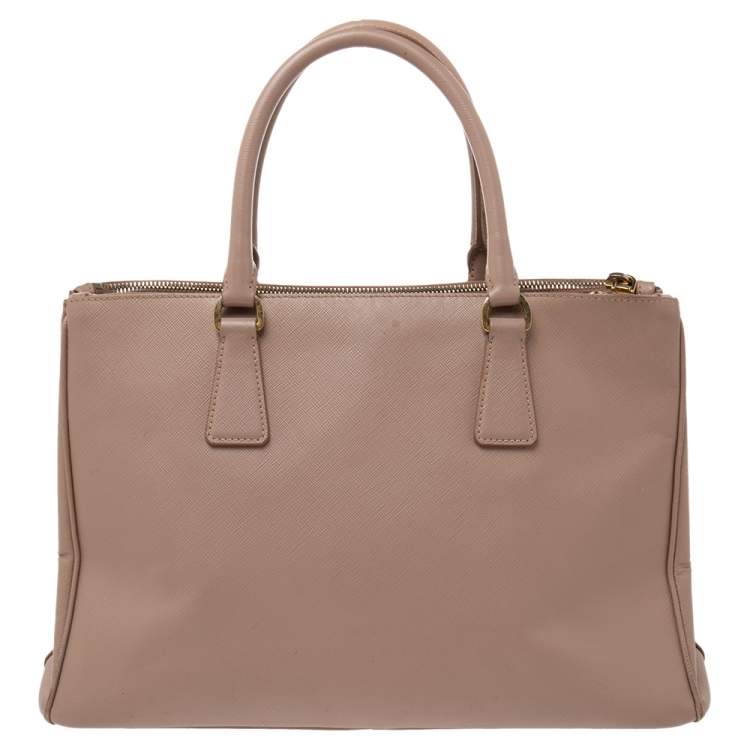 Pre Owned Prada Dusty Pink Saffiano Lux Leather Medium Galleria Tote