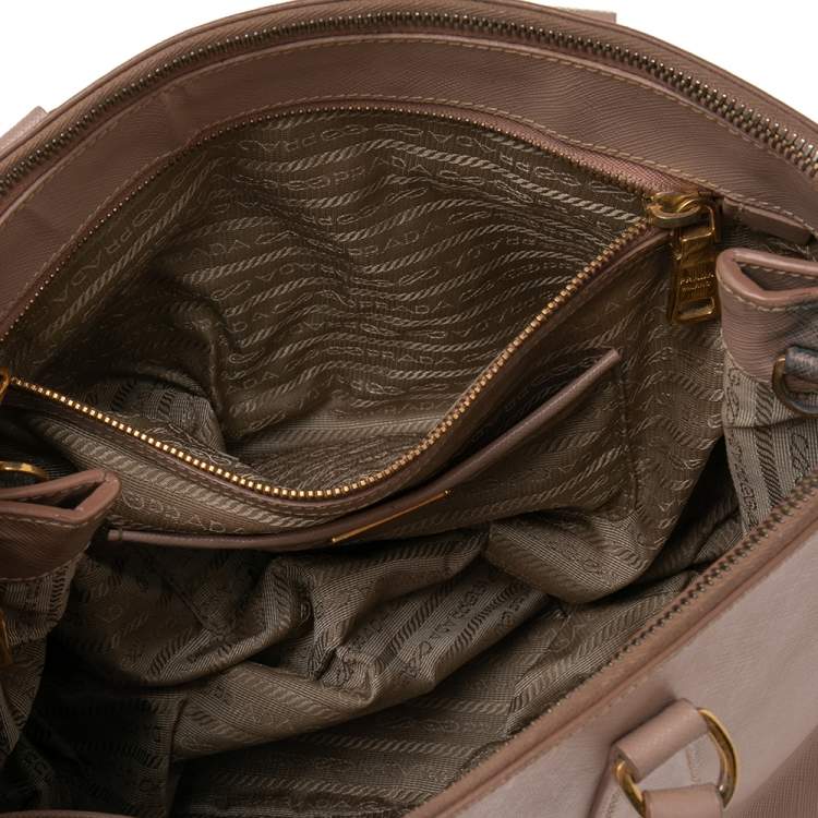Pre Owned Prada Dusty Pink Saffiano Lux Leather Medium Galleria Tote