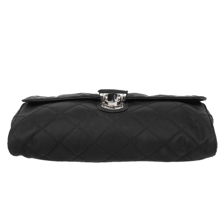 Prada Black Quilted Nylon Pushlock Shoulder Bag Prada The Luxury Closet