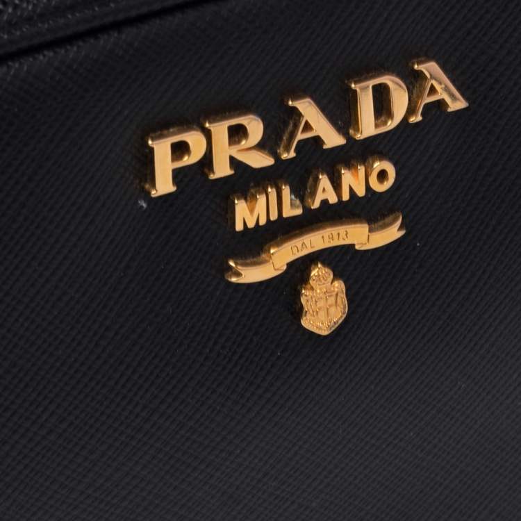 Pre Owned Prada Black Saffiano Lux Leather Belt Bag