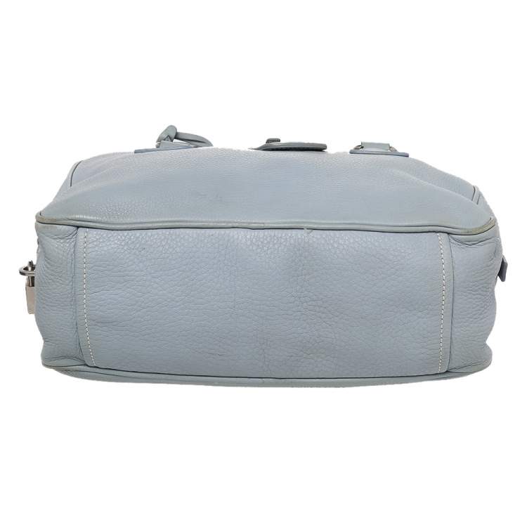Pre Owned Prada Blue Leather Bauletto Satchel