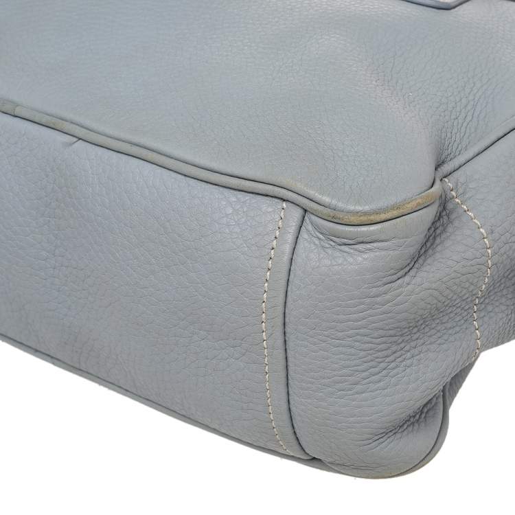 Pre Owned Prada Blue Leather Bauletto Satchel