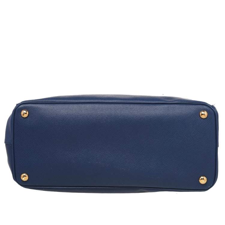 Pre Owned Prada Blue Saffiano Lux Leather Galleria Tote