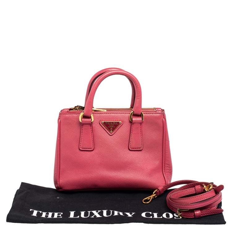 Pre Owned Prada Pink Saffiano Leather Galleria Tote