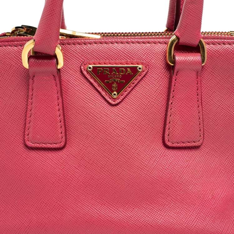 Pre Owned Prada Pink Saffiano Leather Galleria Tote