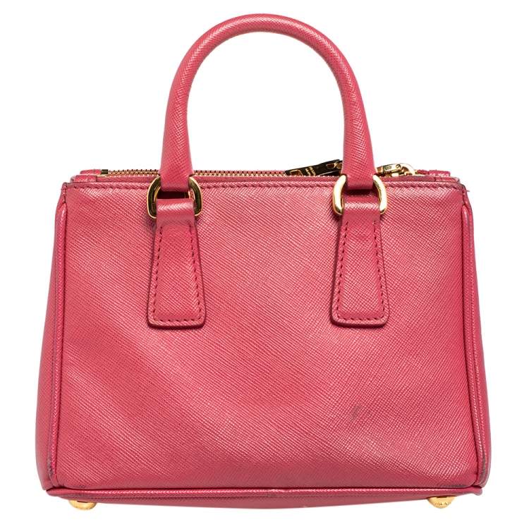 Pre Owned Prada Pink Saffiano Leather Galleria Tote