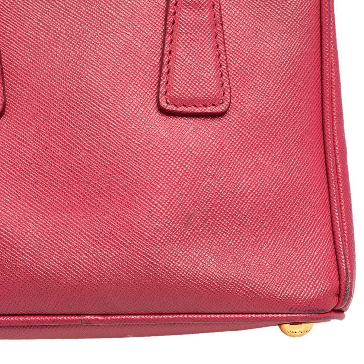 Pre Owned Prada Pink Saffiano Leather Galleria Tote