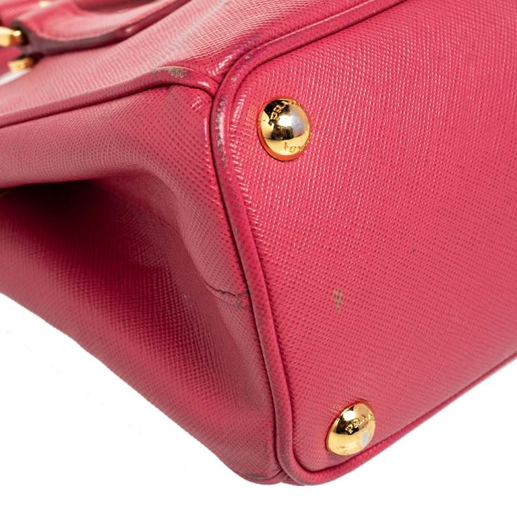 Pre Owned Prada Pink Saffiano Leather Galleria Tote