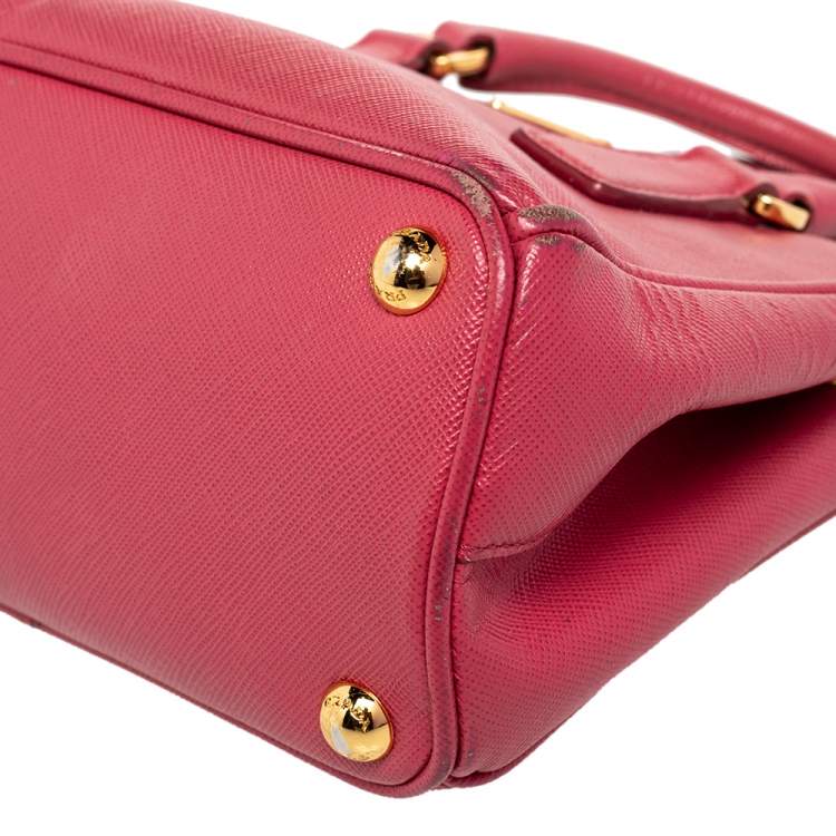 Pre Owned Prada Pink Saffiano Leather Galleria Tote