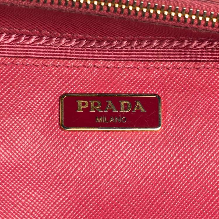 Pre Owned Prada Pink Saffiano Leather Galleria Tote