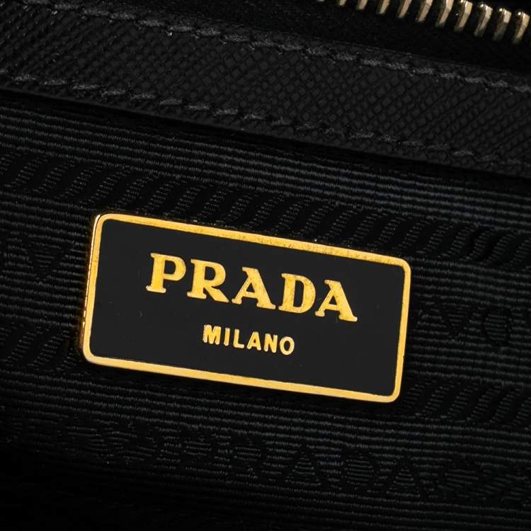 Pre Owned Prada Black Saffiano Lux Leather Small Galleria Tote
