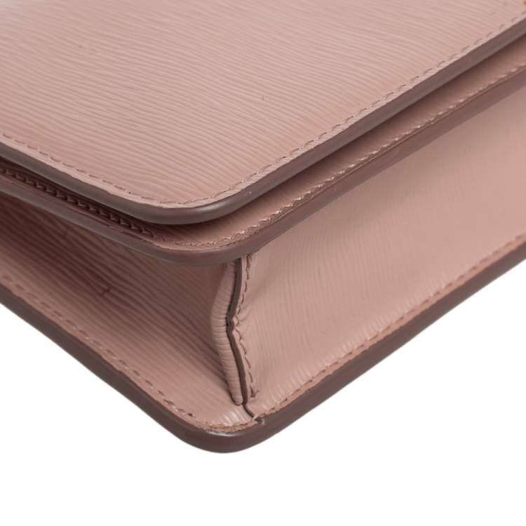 Pre Owned Prada Beige Vitello Move Leather Wallet On Chain