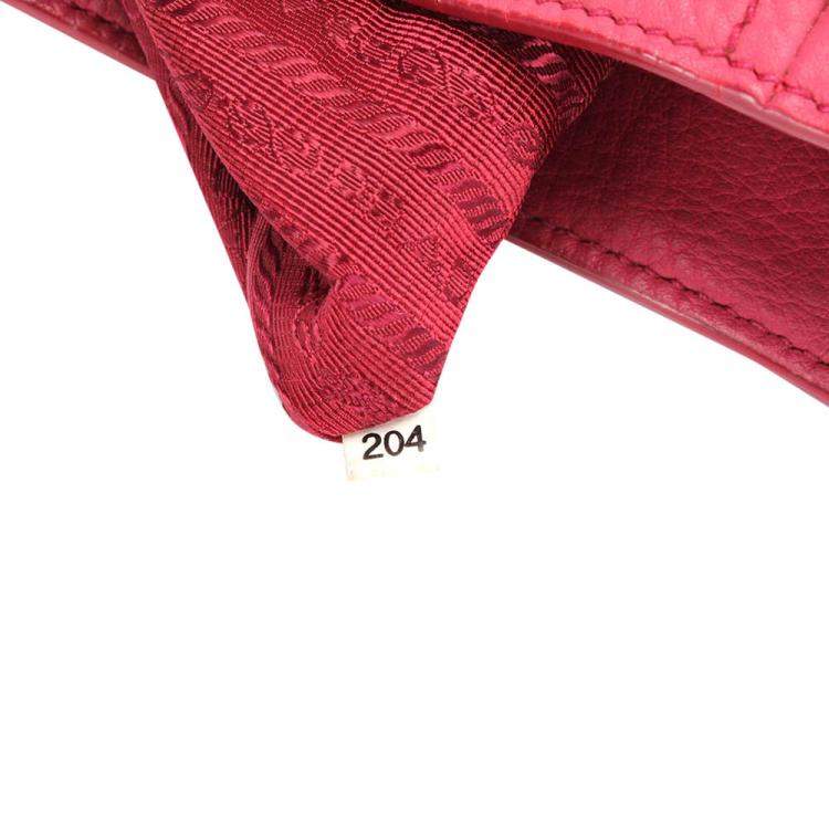 Pre Owned Prada Pink Leather Vitello Daino Hobo Bag