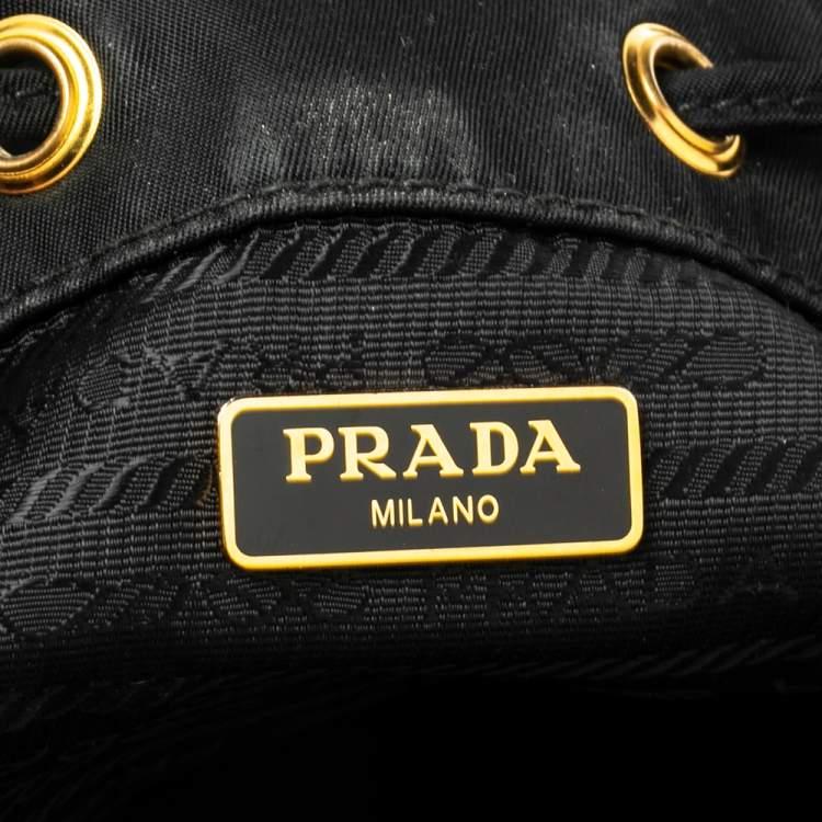 Pre Owned Prada Black Nylon Duet Top Handle Bag