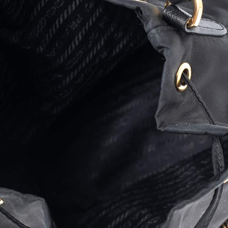 Pre Owned Prada Black Nylon Duet Top Handle Bag